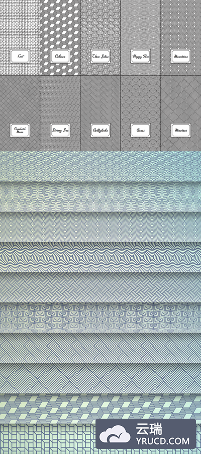 经典的四方连续文案矢量格式（pat，ai）下载