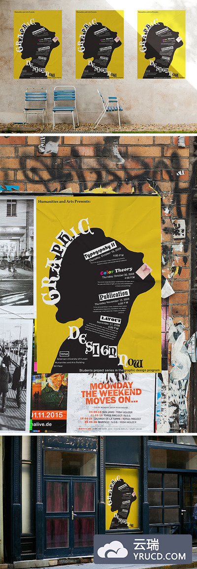 经典的城市风格海报设计效果展示模型（MockUps）PSD大包下载