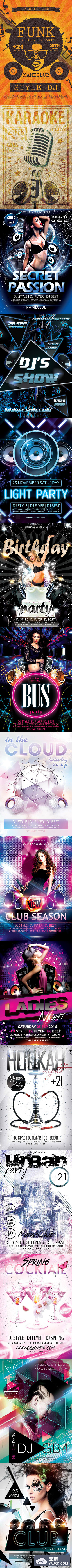 新鲜的传单海报设计模版PSD下载［for夜店、酒吧和聚会part］