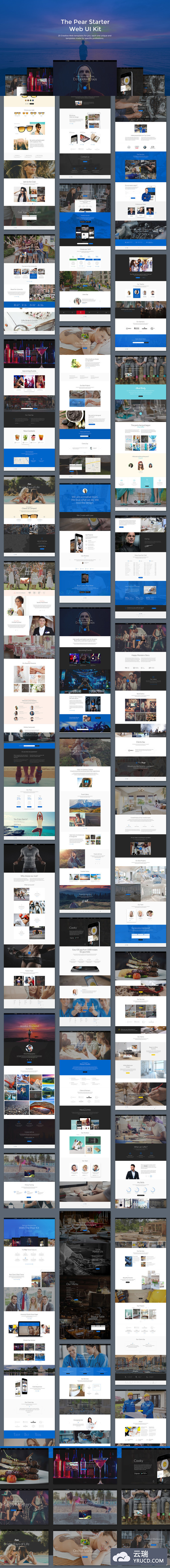 VIP UI Kit: 25个网页设计模版&150个独一无二的组件PSD下载