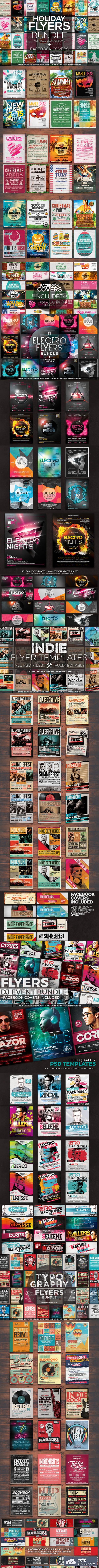 VIP资源：82个传单、海报和Facebook 封面 PSD 下载［价值$492、8.36GB］