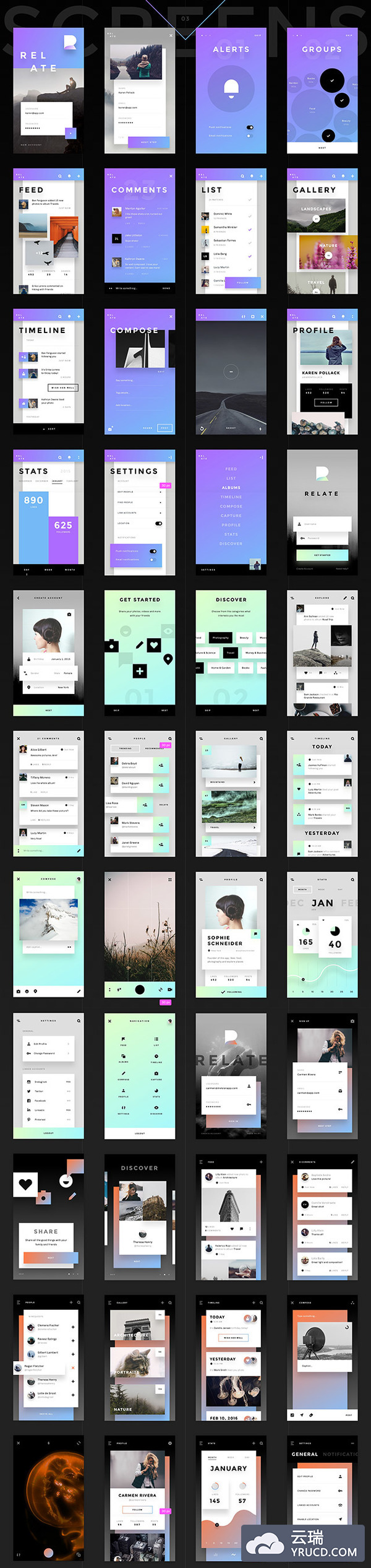 free:新鲜时尚的UI KIT包下载［sketch＋PSD］