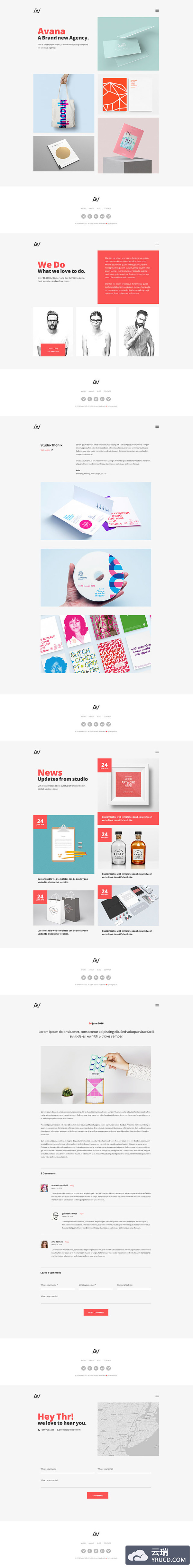 一套完美的Bootstrap打造的设计工作室网站hTML模版下载［极简主义，动画效果］