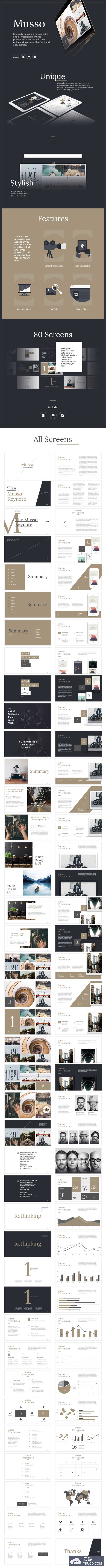 一套专业设计感十足的PPT模版下载（PPTX＋keynote）