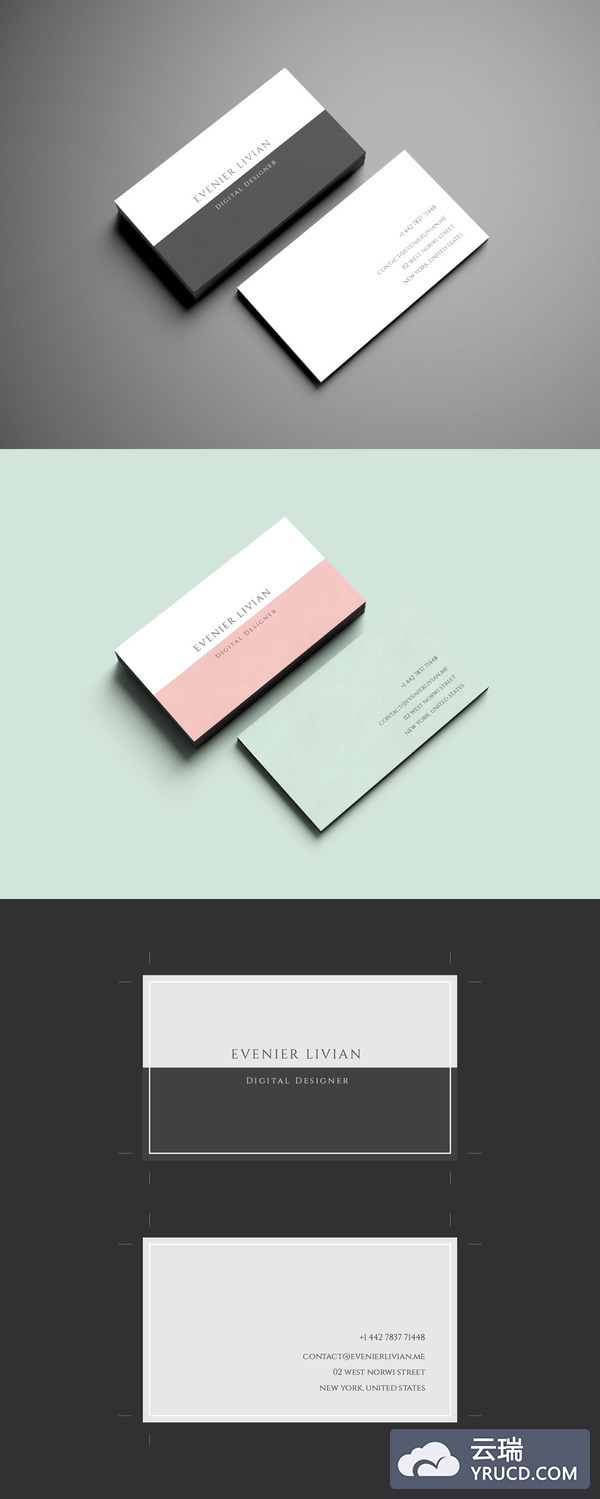 完美的极简主义商业名片模版源文件下载［Ai］