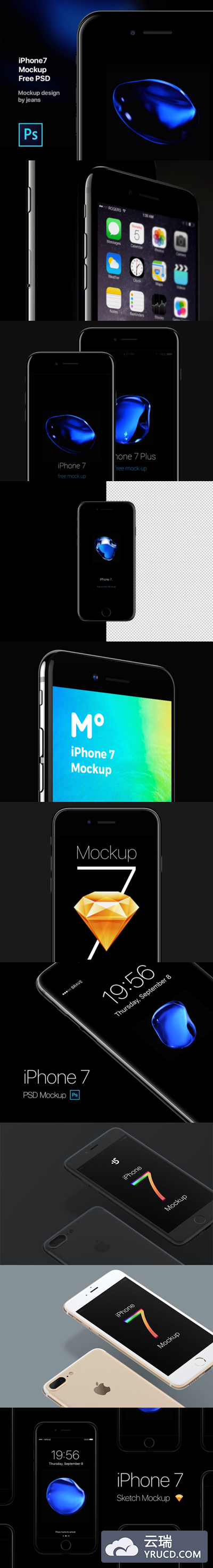 iPhone 7 & iPhone 7 Plus展示模型PSD（Mockups）合辑下载