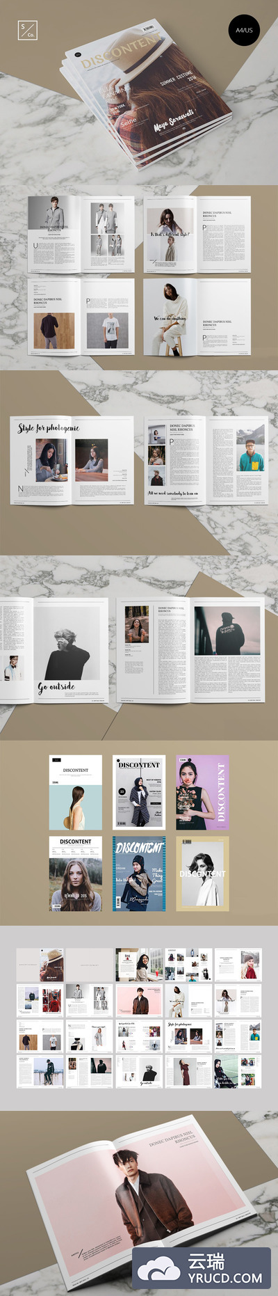 时尚简约国际范的杂志设计模版下载［for Indesign］