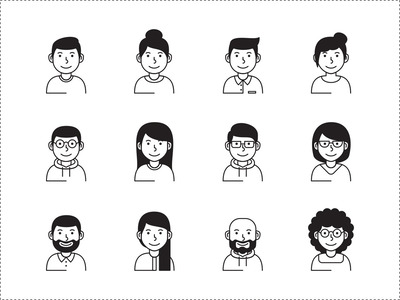 新鲜简约的虚拟形象(avatar)源文件下载【Ai】