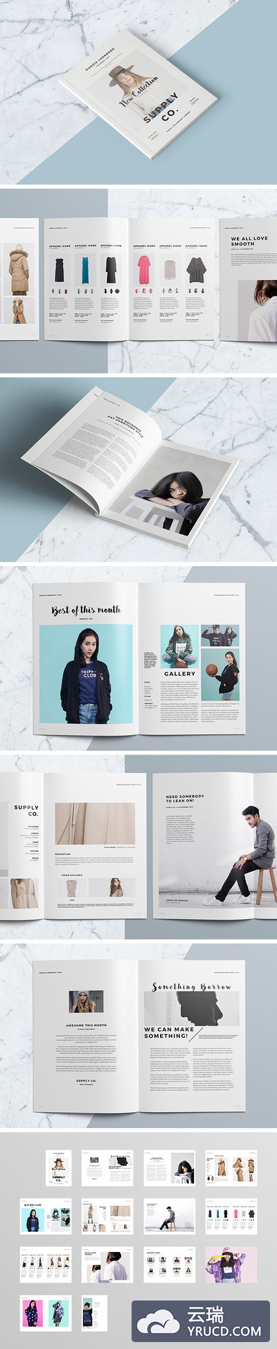 时尚的InDesign杂志画册设计模版下载