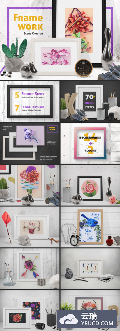 完美的画框展示模型(Mockups)PSD下载(1.06GB)