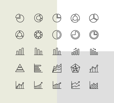 绘制精良的数据统计类图标下载[for Ai]