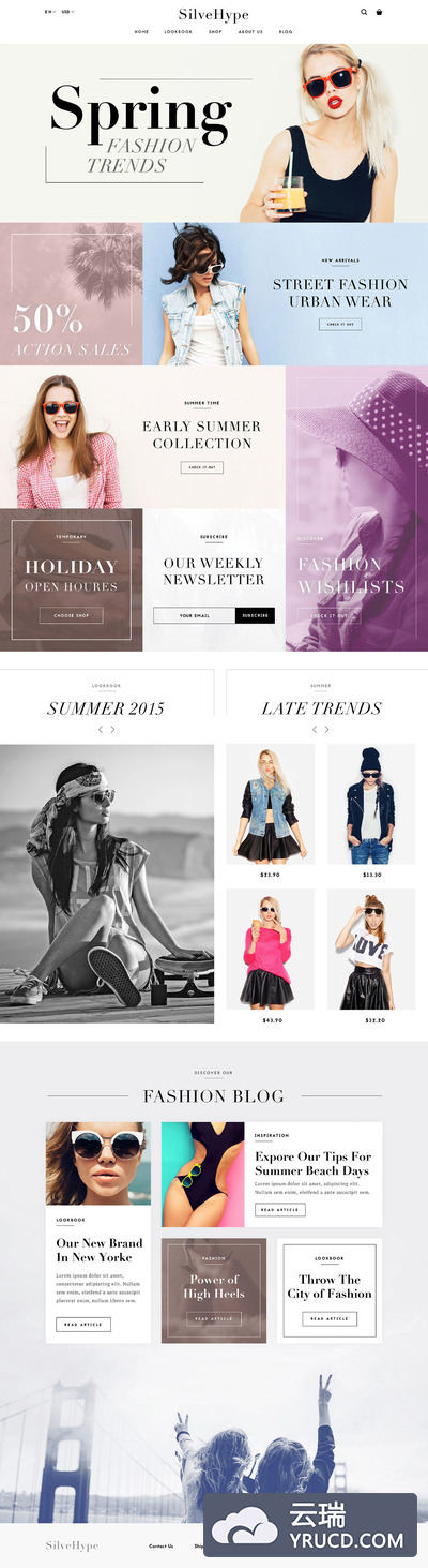 简约时尚的响应式电商类网页模版下载[For sketch]