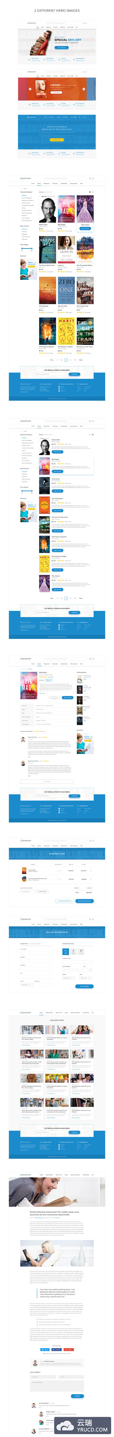 线上书店网站UI套装打包下载[PSD]