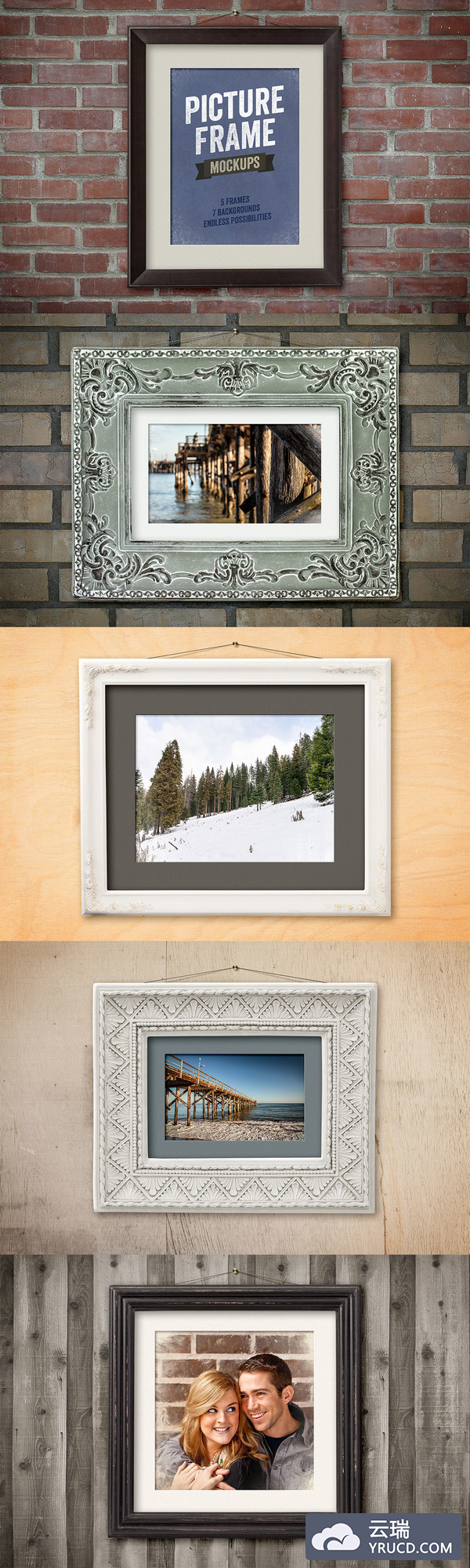 复古的画框展示模型(Mockups)PSD下载