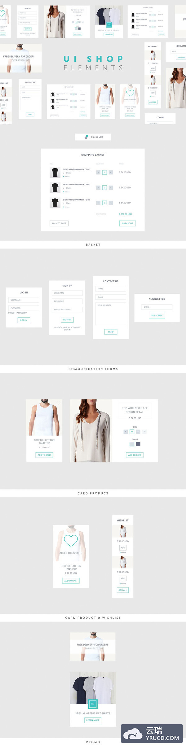 常用电商WebUi组件PSD模版下载