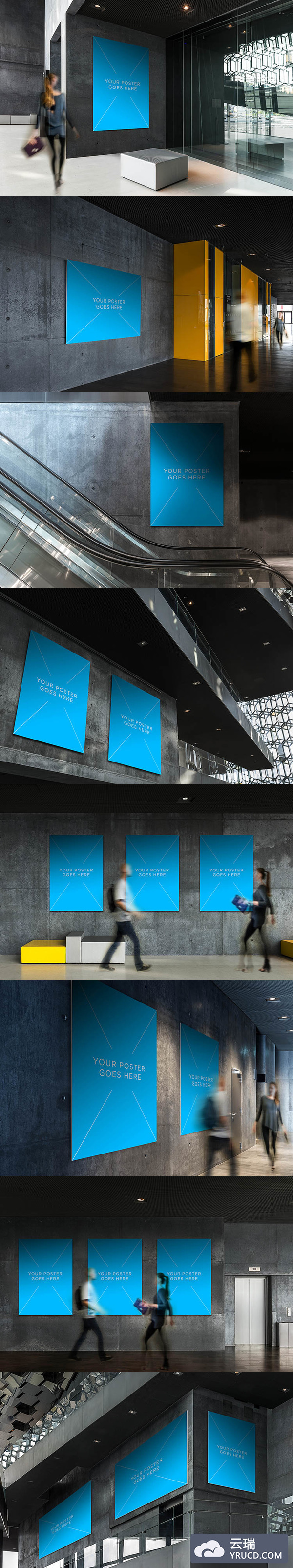 城市商业空间海报展示模型(Mockups)下载[PSD,1GB]