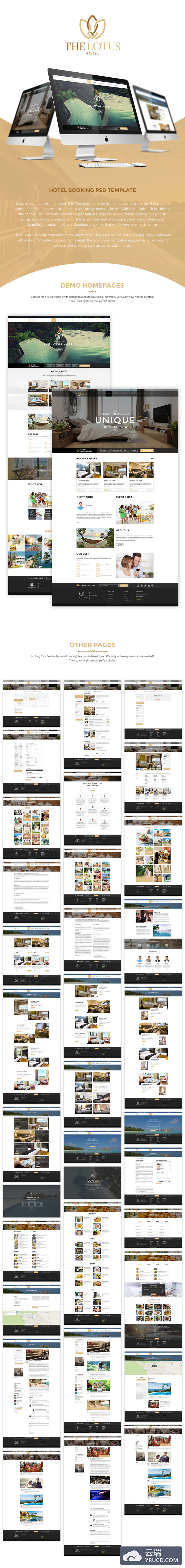 酒店WEB UI KIT界面套装下载[PSD]