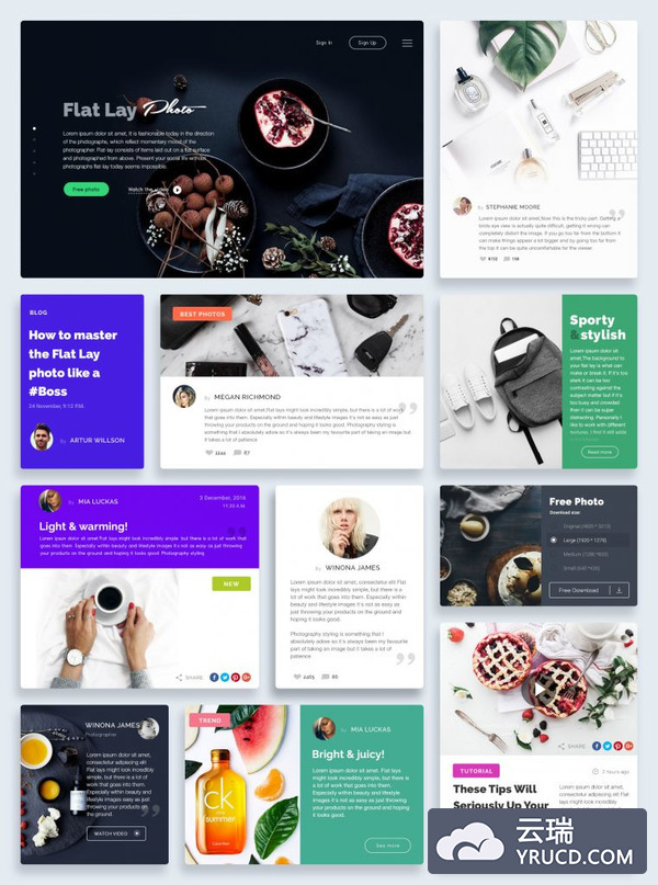 Flat Lay Ui Kit PSD版