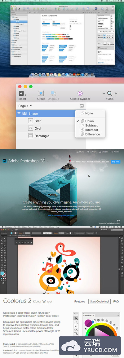 Photoshop、Illustrator和Sketch，三款软件大比拼