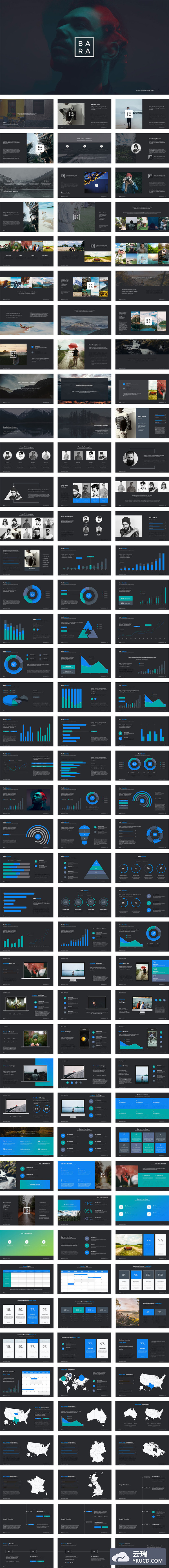 新鲜的酷炫数据展示PPT模版下载[PPTX,Key]