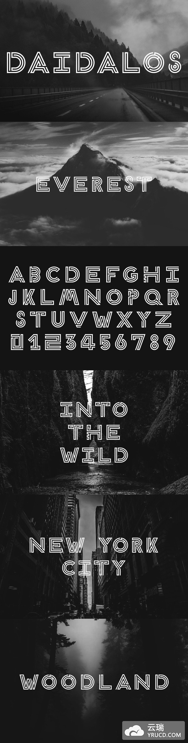 回宫格样式的英文字体下载[otf]