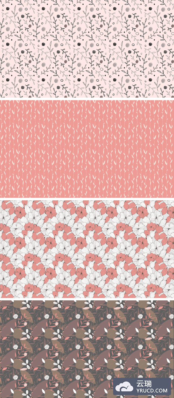 自然花纹纹理背景素材下载[For Ai]