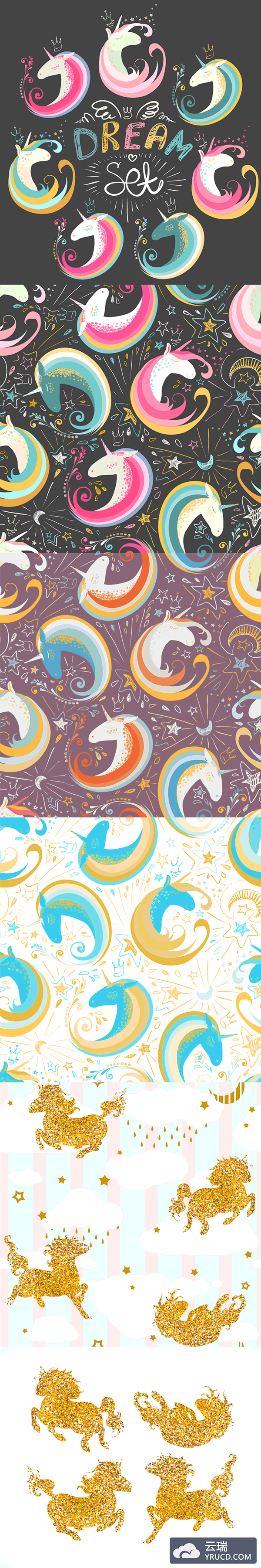 适合做T恤印花的图形素材打包下载[Ai]