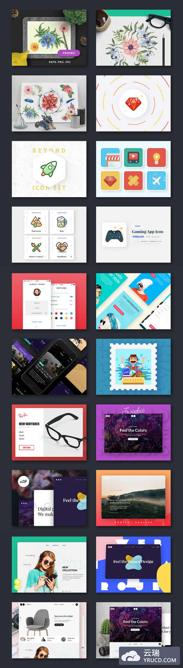 SNS社交网络APP&WEB广告图设计模版合集PSD下载