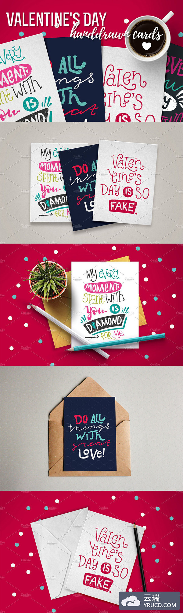 情人节卡片矢量素材打包下载[Ai]