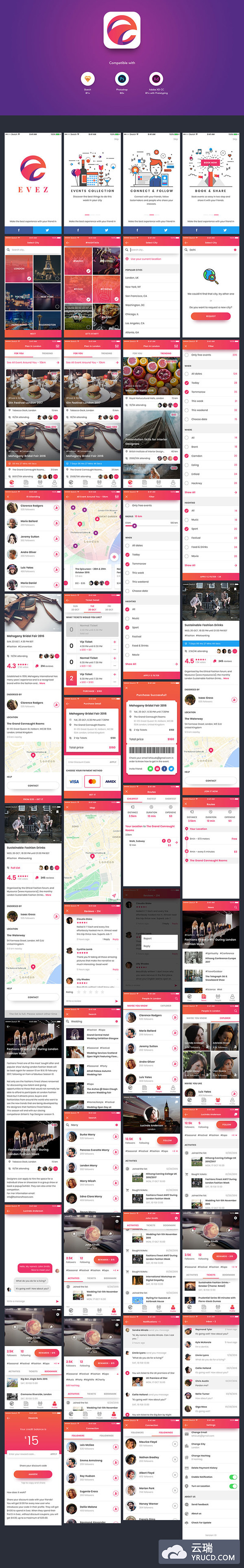 LBS生活服务类的APP UI KITS界面套装下载[For Sketch,XD,PS]