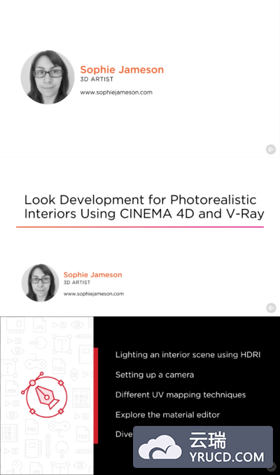 C4D中使用V-Ray渲染查看逼真室内设计教程 (Pluralsight)