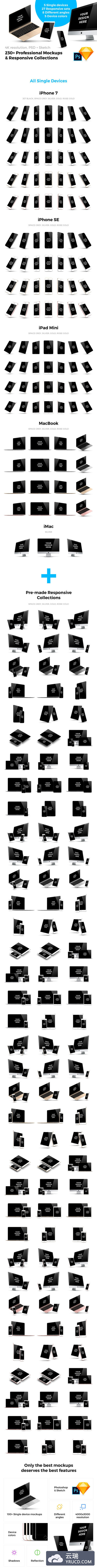 史上最完美的苹果响应式网页设计展示模型(Mockups)大合集[PSD，602MB]