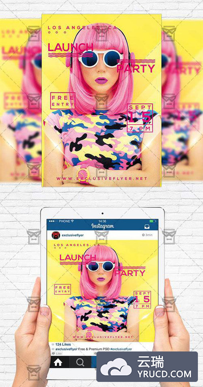 漂亮时尚的夏季海报模版免费下载[PSD]