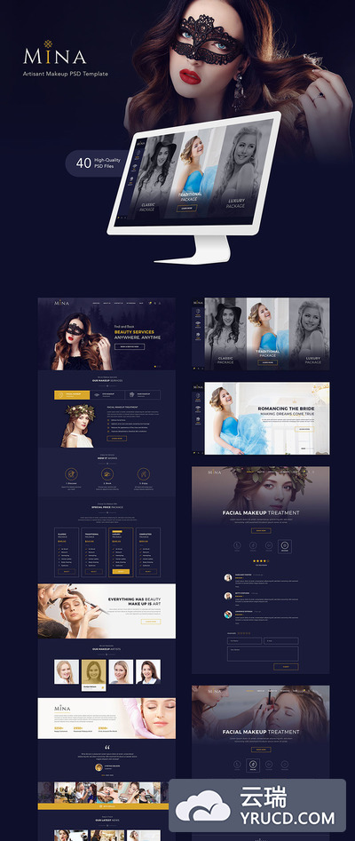 眼前一亮的高端美容医院网站模版UI KITS下载[PSD]
