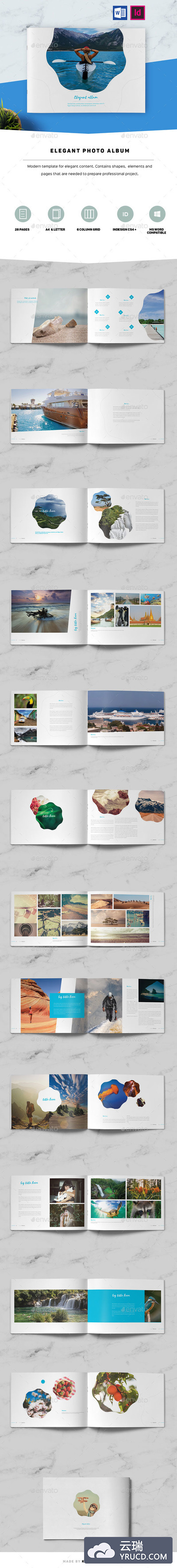 优雅的宽版图片画册模版下载[indd]