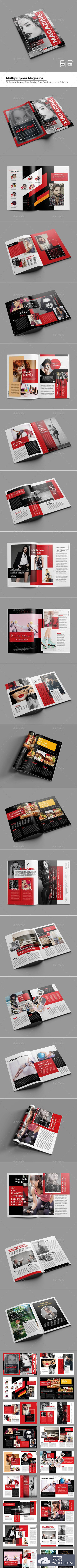 红黑时尚杂志画册indesign模版下载[indd]