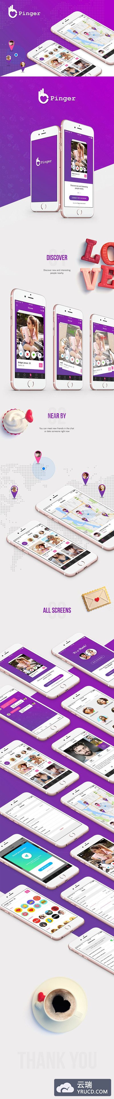 社交交友类APP UI KITS套装下载[PSD]