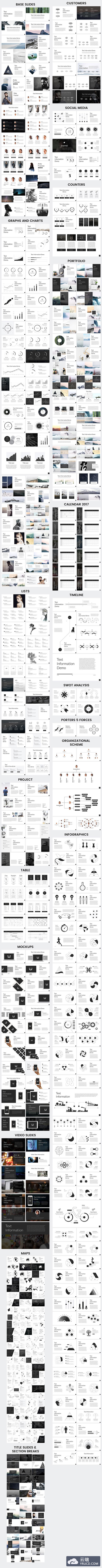 完美的适合公司信息展示的PPT模版套装下载[PPTX,KEY]
