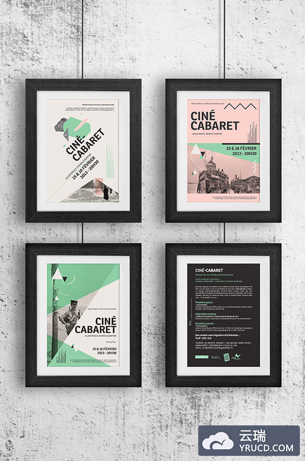 4个精美画框展示设计场景模型(Mockups)PSD下载