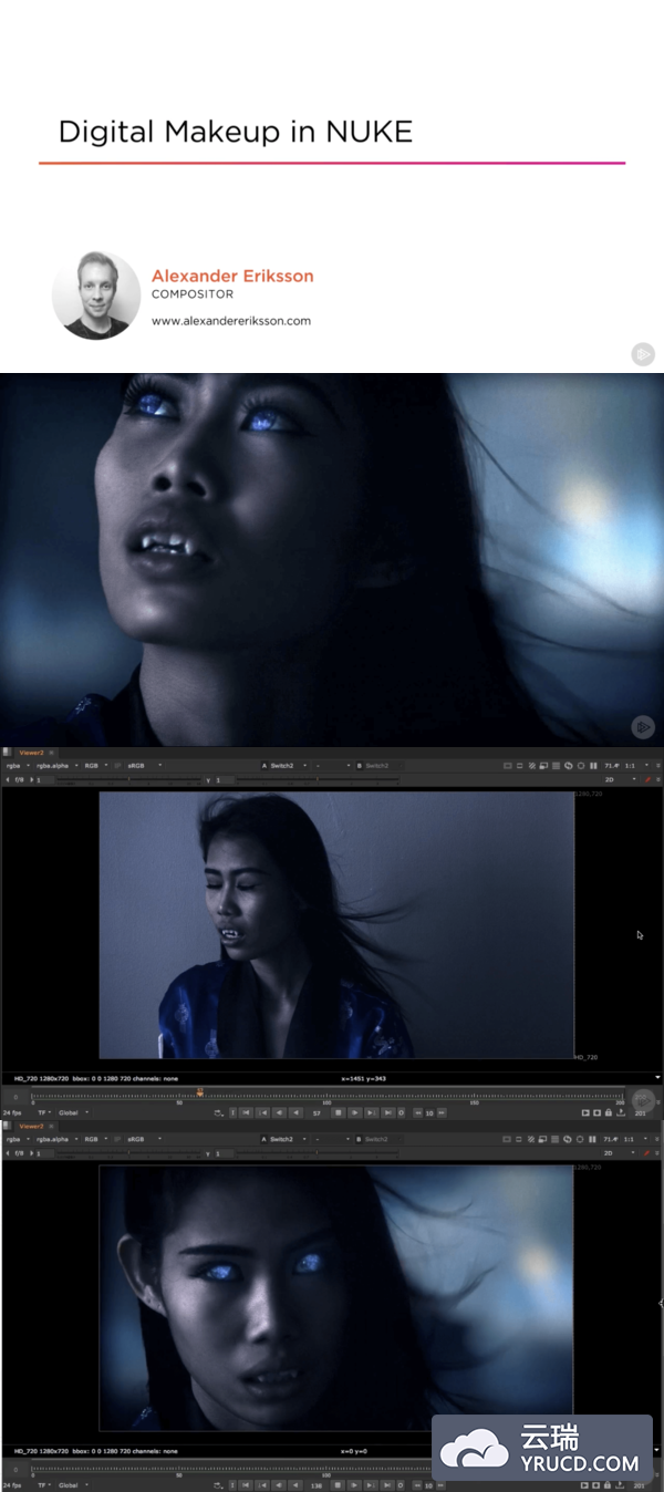 NUKE 吸血鬼数字化妆教程