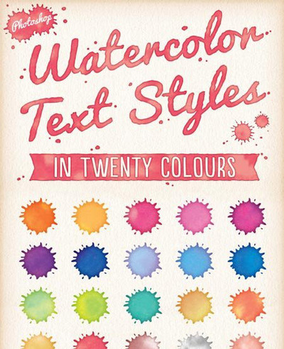 漂亮的水彩PHOTOSHOP图层样式下载[PSD]