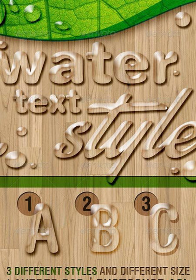 逼真的水珠质感字体PHOTOSHOP图层样式下载[PSD]