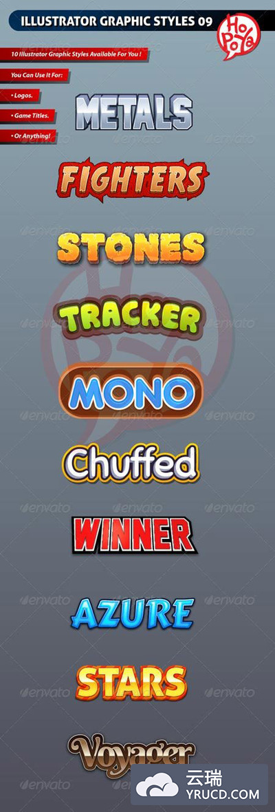 illustrator的字体特效图层样式下载[Ai]