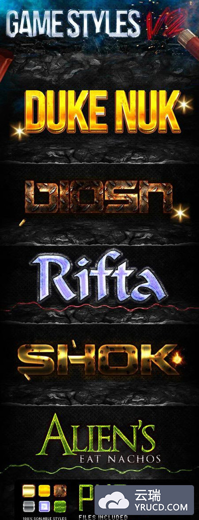 游戏风格的photoshop图层样式下载[PSD]