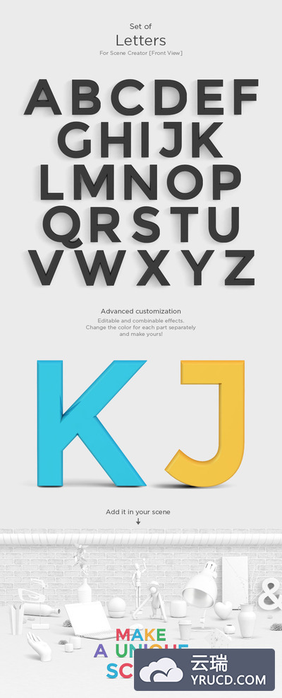 24个高端质感英文字母（psd）