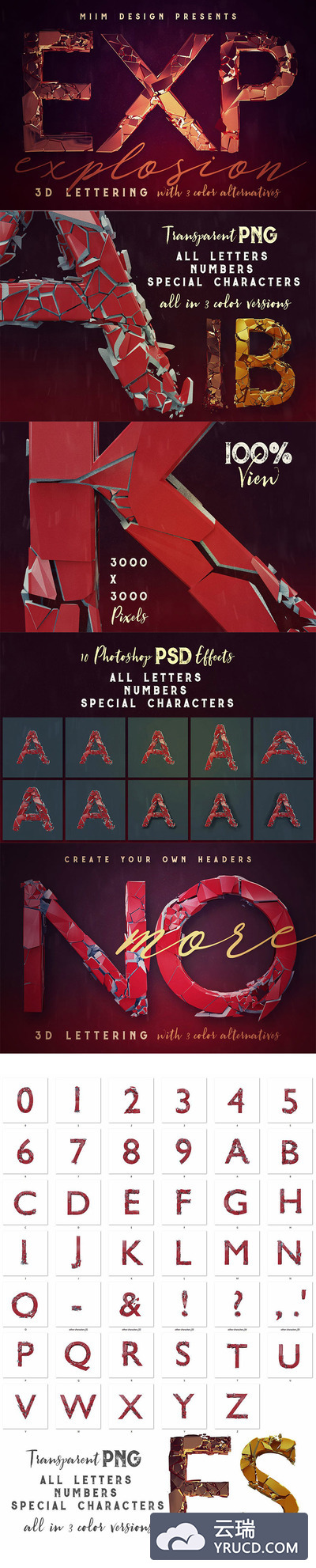 科幻爆炸特性字母字体的特效高清文件下载[PNG]