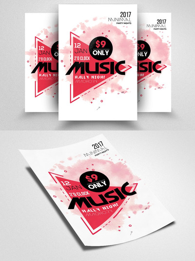 一款未来风格音乐海报模版下载