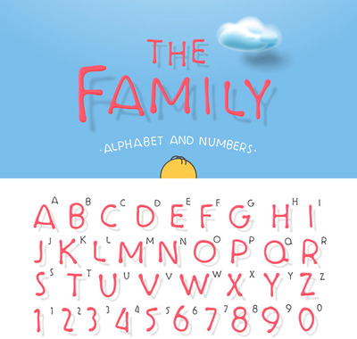 辛普森一家风格字母设计矢量素材