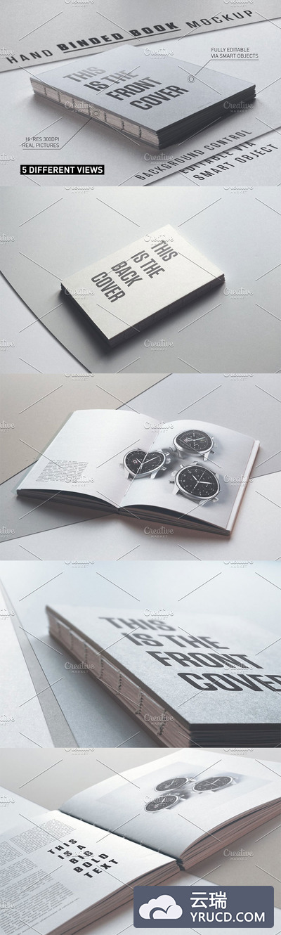 精装手工书展示模型(Mockups)下载[PSD]