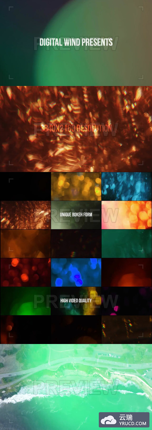 50组镜头漏光背景视频素材